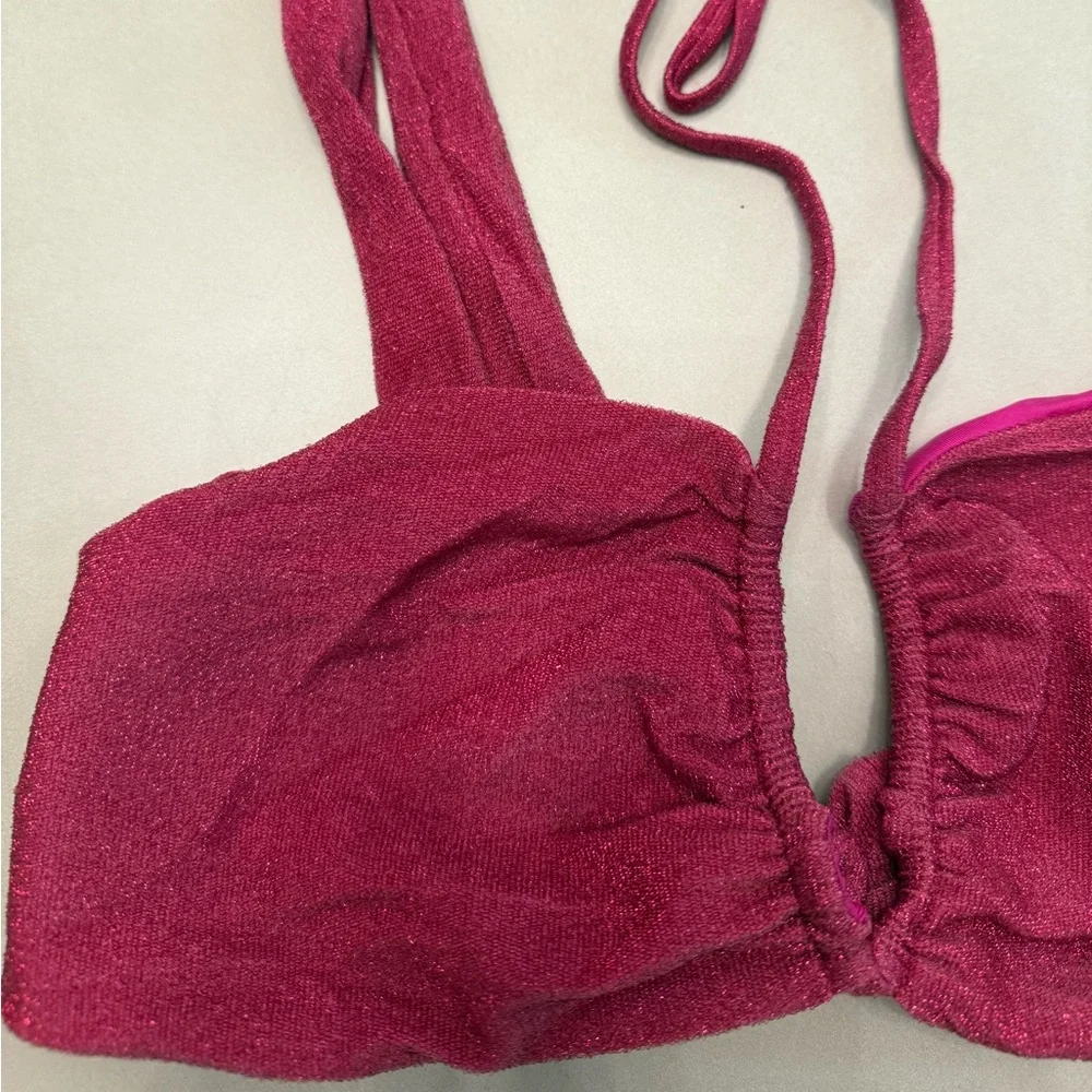 Monday Swimwear Pink and Orange Shimmer Bikini Bottom